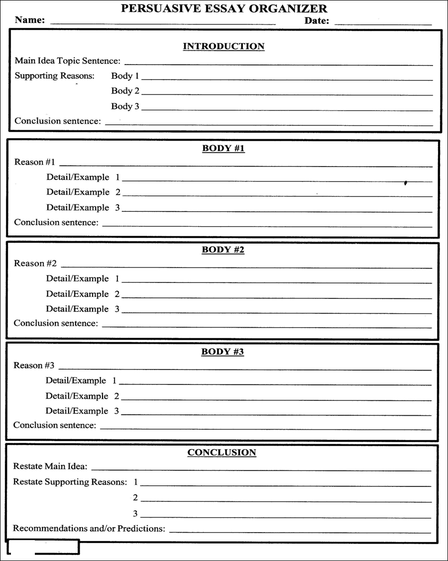 Graphic organizers for argumentative essays